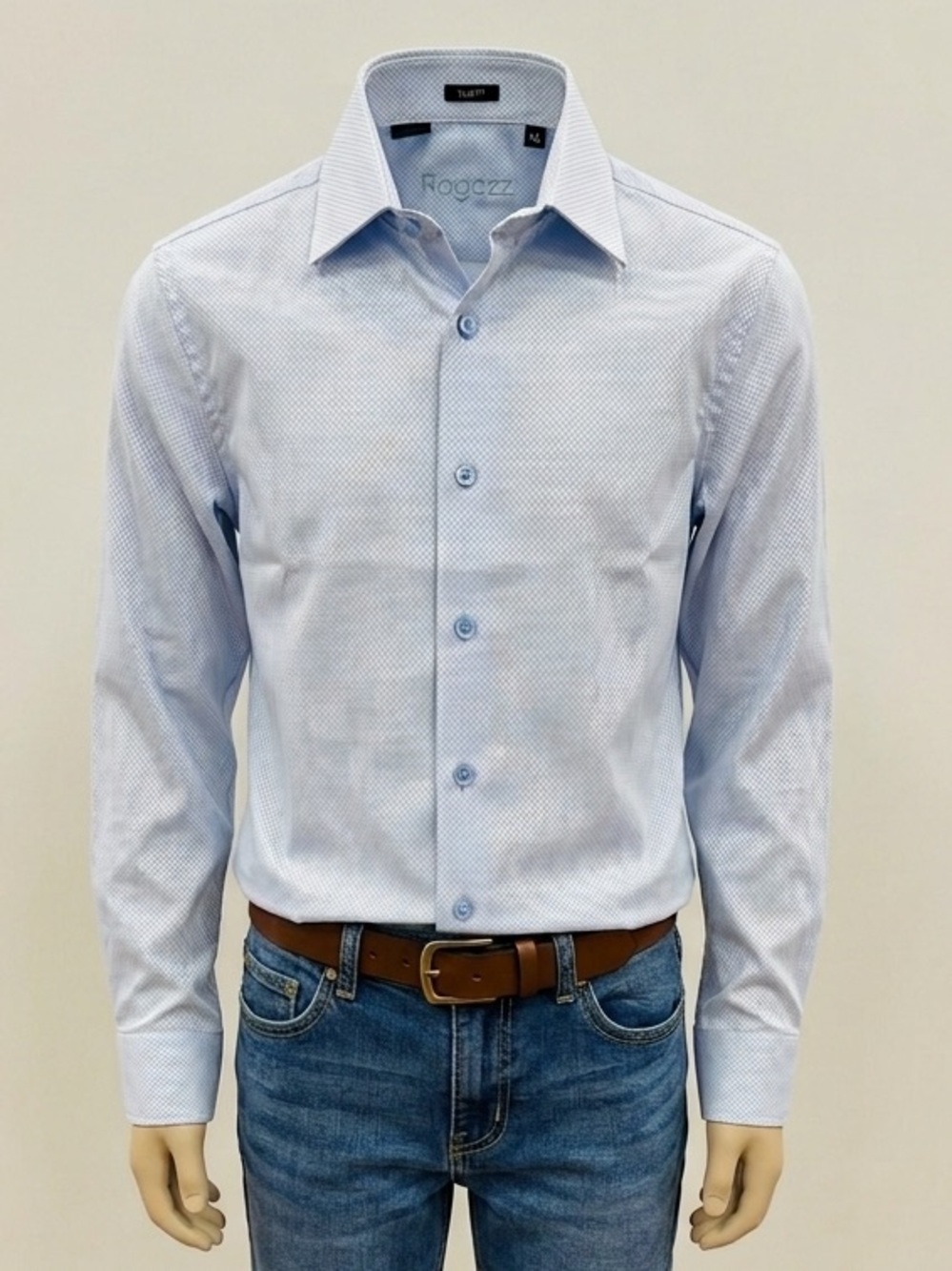 Boys' Light Blue Button-Down Dress Shirt by Ragazzo Uomo size 14 R